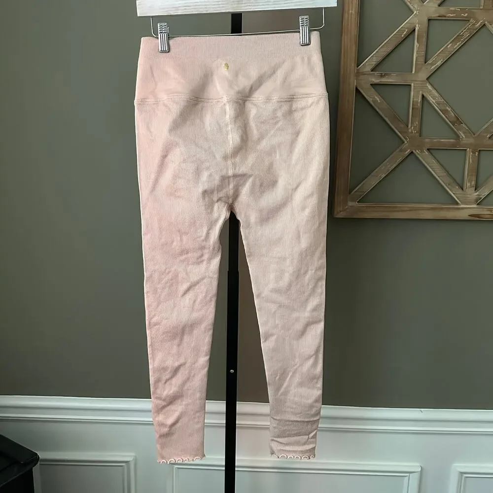 Spiritual Gangster Love Sculpt 7/8 Seamless Ruffle Leggings M/L Pink